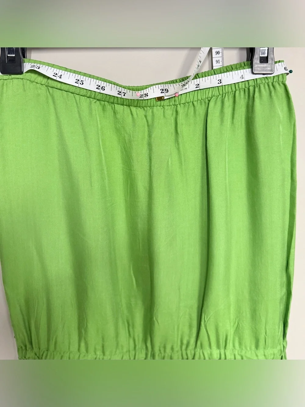 Michael Kors Bright Green Strapless Tiered Maxi Dress